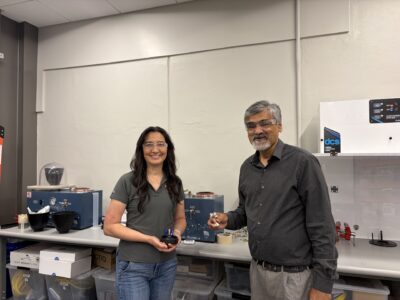 Amy Wheelock poses beside Dr. Uday Vaidya.
