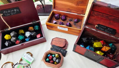 A collection of forged dice crafted by Patrick Rorie